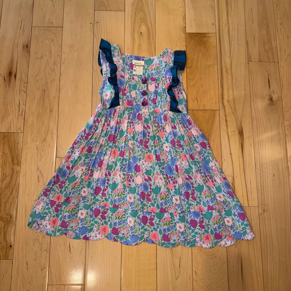 Matilda Jane Floral Cotton Dress in Blue, Pink, Purple